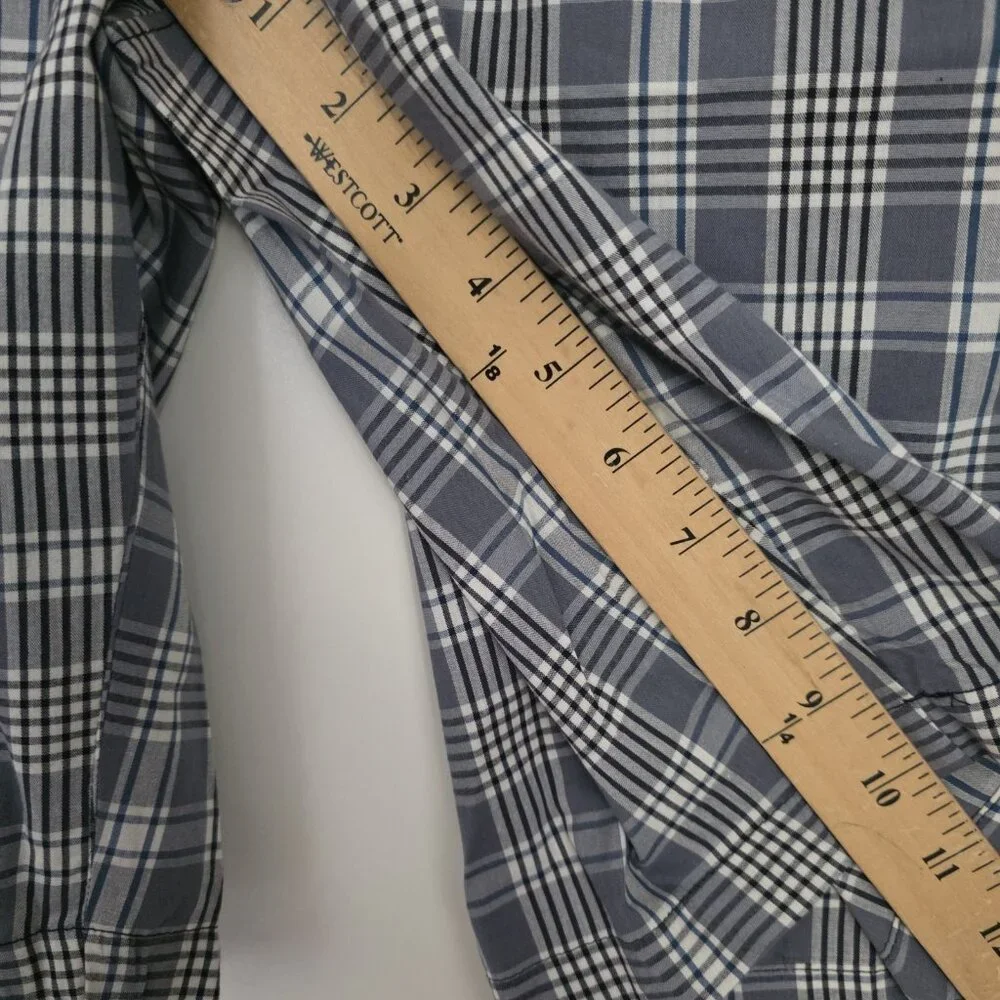 Hanes Woven Sleep Shorts Blue Plaid‎ Stretch Drawstring Mens Medium NEW NWOT